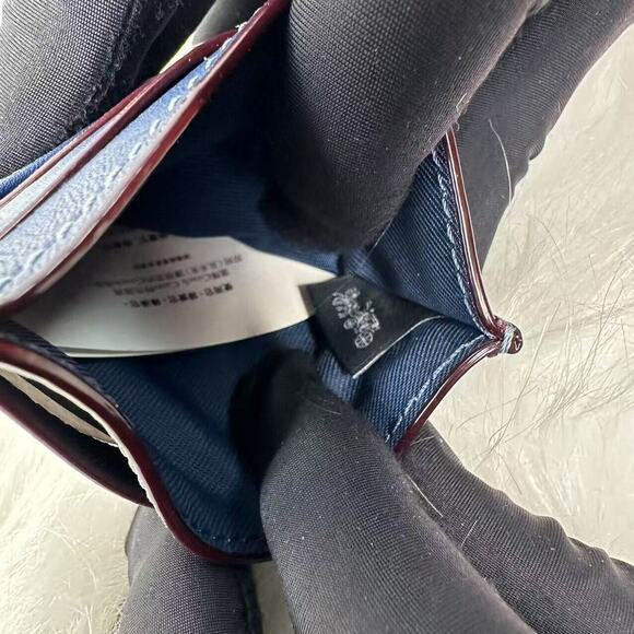 Coach Slim Id Card Case In Signature Denim & Leather NWT Limited CY907 - Picture 4 of 4